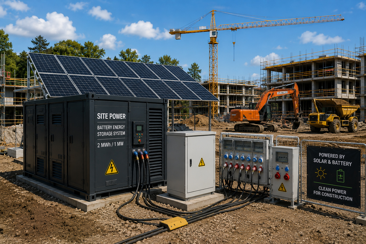 Midlertidig sol + BESS